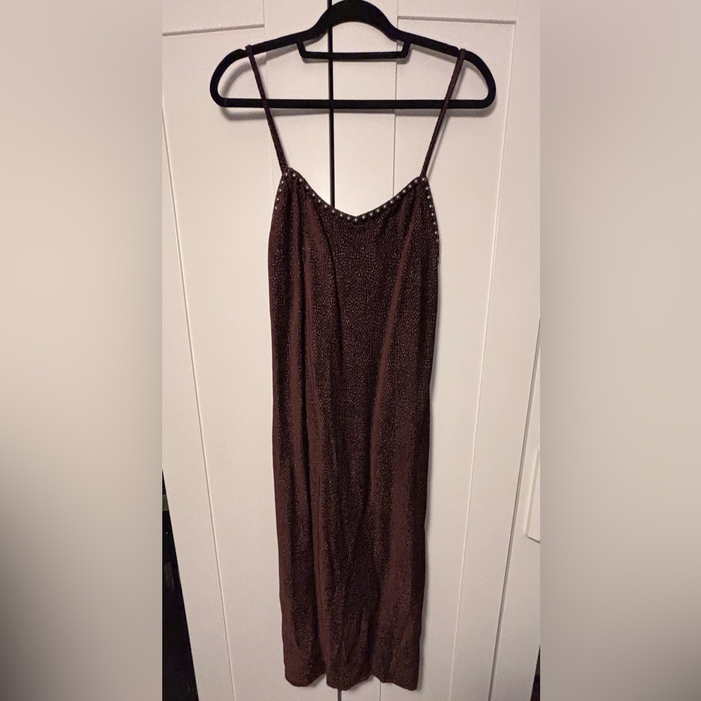 Beaufille Brown Velvet Midi Dress size small